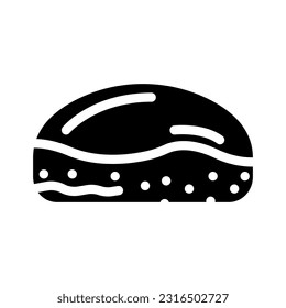 chocolate bun food meal glyph icon vector. chocolate bun food meal sign. isolated symbol illustration