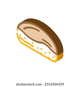 chocolate bun food meal isometric icon vector. chocolate bun food meal sign. isolated symbol illustration