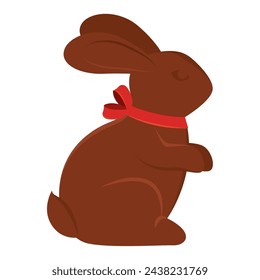 Chocolate bunny cartoon character Easter season Vector illustration