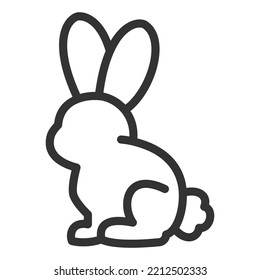 Chocolate bunny - icon, illustration on white background, outline style