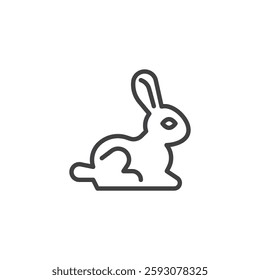 Chocolate Bunny line icon. linear style sign for mobile concept and web design. Easter bunny outline vector icon. Symbol, logo illustration. Vector graphics