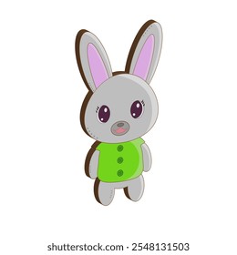 Conejo de chocolate sobre un fondo blanco. Conejo. Conejito de chocolate Vector.