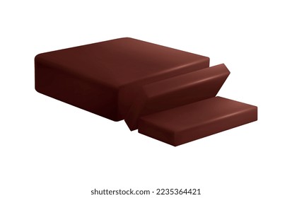 Chocolate butter realistic composition with brown liquid shapes on blank background vector illustration