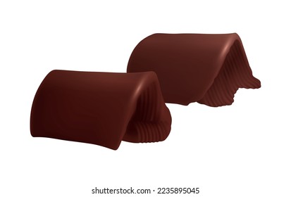Chocolate butter realistic composition with brown liquid shapes on blank background vector illustration