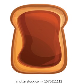 Chocolate butter toast icon. Cartoon of chocolate butter toast vector icon for web design isolated on white background