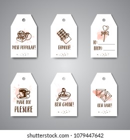 Chocolate cacao sketch banners. Design menu for restaurant, shop, confectionery, cafe, cafeteria, bar. Cocoa beans line elements. Vector