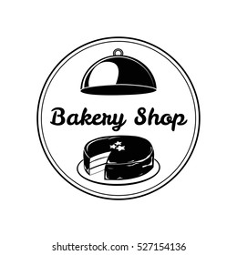 Chocolate Cake. Baker Badge. Bakery Label Vector Illustration Isolated On White Background.
