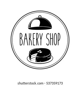 Chocolate Cake. Baker Badge. Bakery Label Vector Illustration Isolated On White Background.