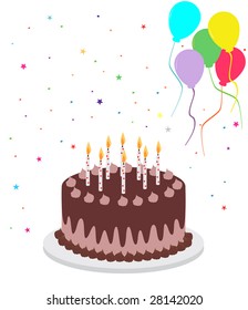 Torta de chocolate con globos