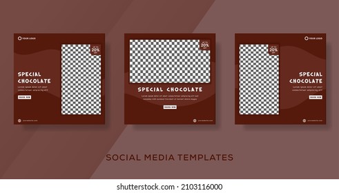 Chocolate cake banner template post premium