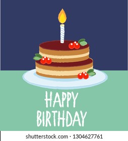 chocolate cake for birthday greeting card