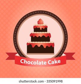 Chocolate cake for birthday holiday. Dessert background. 