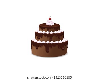 Chocolate Cake, Birthday Cake Illustration
Delicious Chocolate Cake with Fruit – Happy Birthday Cake Illustration in Chocolate Color Vector – Perfect for Birthday Celebrations and Dessert Designs