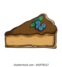 Chocolate cake with blueberry fruit