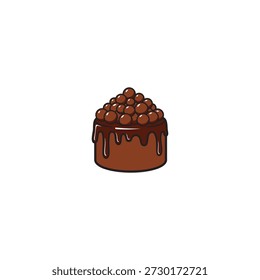 Pastel de chocolate con diseño de Vector plano de icono de bollos de chocolate.