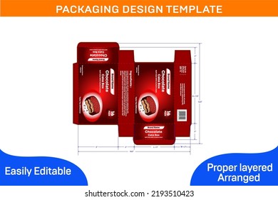 Chocolate Cake Box (14 Pack) Packaging Design Template