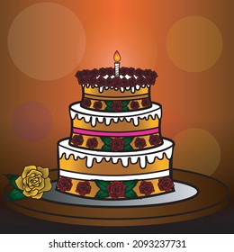 chocolate cake with candle