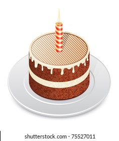 Chocolate cake with a candle