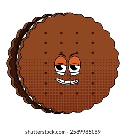 Chocolate cake cartoon icon over white background. colorful design. vector illustration