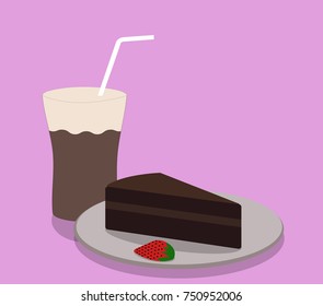 Chocolate cake and Coffee