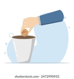 Chocolate Cake Concept. Vector Cartoon Icon Illustration, Food and drink vector icon illustration, sweet food, sweet dry chocolate bread, Isolated Premium Vector Food Snack Icon Concept.