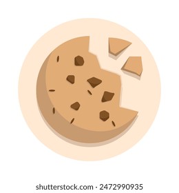 Chocolate Cake Concept. Vector Cartoon Icon Illustration, Food and drink vector icon illustration, sweet food, sweet dry chocolate bread, Isolated Premium Vector Food Snack Icon Concept.