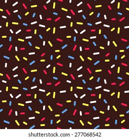 Chocolate Cake Decoration Background. Donut Glaze Seamless Pattern. 