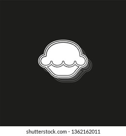 chocolate cake dessert icon - vector sweet food - birthday cake