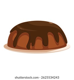 Chocolate cake with dripping icing, served on a plate, perfect for a sweet treat