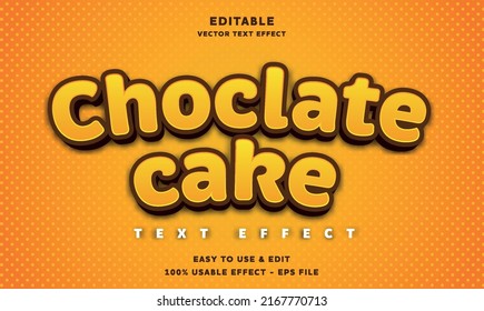 chocolate cake editable text effect with modern and simple style, usable for logo or campaign title