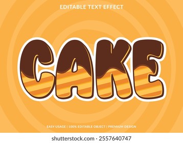 chocolate cake editable text effect template use for logotype title and headline sticker