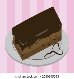 Chocolate cake element vector design.