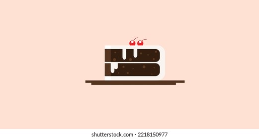 Chocolate Cake Flat Design Graphic Design Illustration.eps