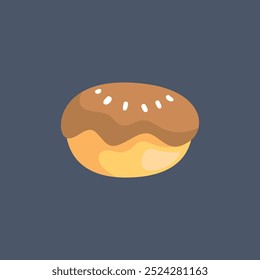 chocolate cake in flat vector design