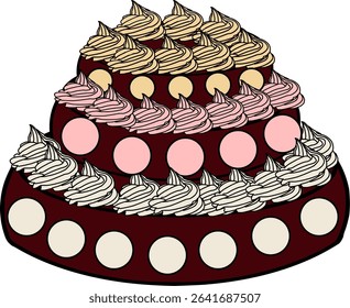 Chocolate cake with frosting vector image 