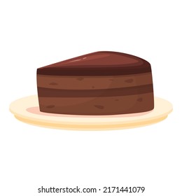 Chocolate cake icon cartoon vector. Austrian food. Restaurant menu