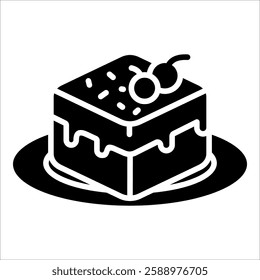 Chocolate Cake Icon Element For Design