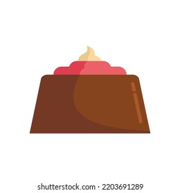 Chocolate cake icon. Flat illustration of chocolate cake vector icon isolated on white background