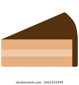 chocolate cake icon with flat style