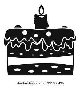 Chocolate cake icon. Simple illustration of chocolate cake vector icon for web design isolated on white background