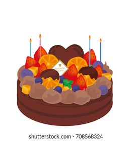 Chocolate cake illustration
