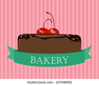 Chocolate Cake, illustration vector design.