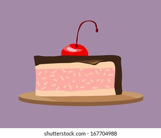 Chocolate Cake, illustration vector design.
