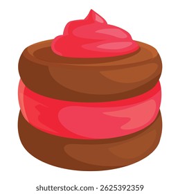 Chocolate cake with layers of fresh strawberry cream, perfect for a sweet treat