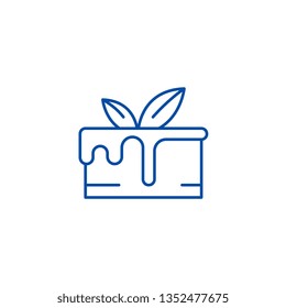 Chocolate cake line icon concept. Chocolate cake flat  vector symbol, sign, outline illustration.
