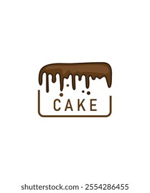 Chocolate cake logo, Sweet shop cake logo, Bakery Logo, Vector illustration