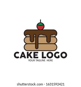 chocolate cake logo vector illustration