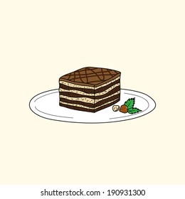 Chocolate cake with nuts