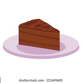 Chocolate cake on plate