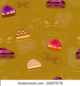 Chocolate cake on seamless
